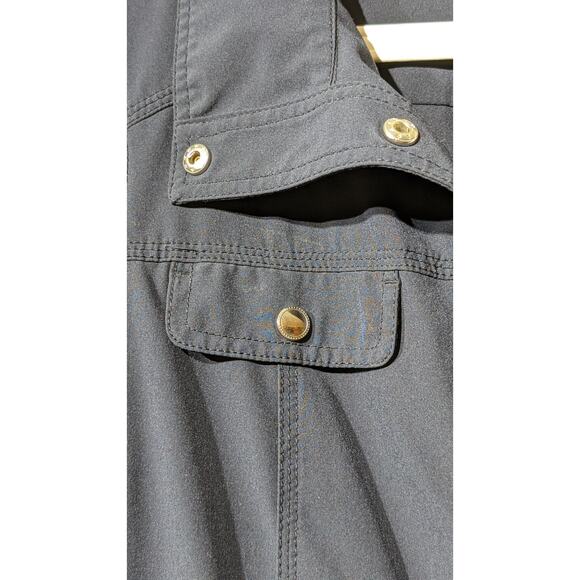 Zenergy by Chico's Navy Snap Front Active Drawstring Vest Womens Sz 2 (M 12-14) - Picture 3 of 12